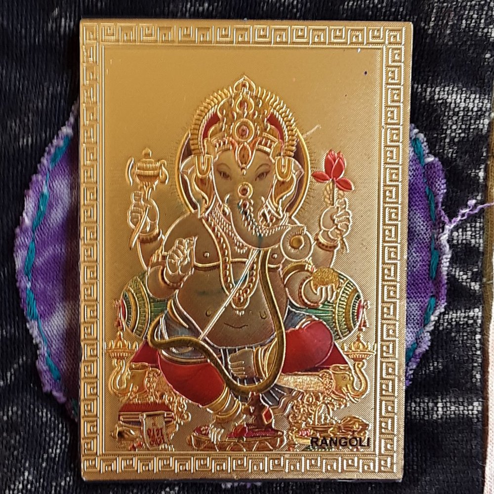 Last One! Ganesh Gold Foil Magnet Hindu Elephant God Deity Collectible New